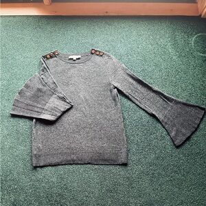 Gray Sweater with Button Accents